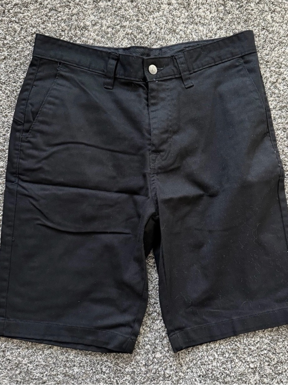 Volcom Men’s Black Chino Shorts Size 31 Flat Front Casual Skate Streetwear